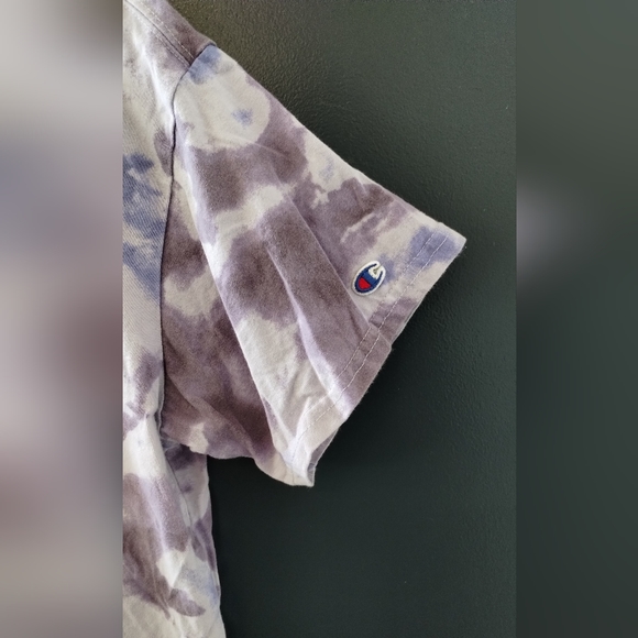 Champion Cropped T-Shirt Tie Dye Short Sleeve Crew Neck Casual Athleisure Active - Picture 5 of 8
